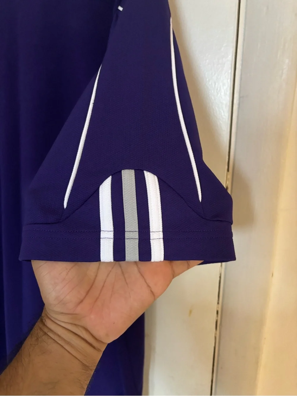 adidas Purple Athletic Short Sleeve Tee with White Accents Size S